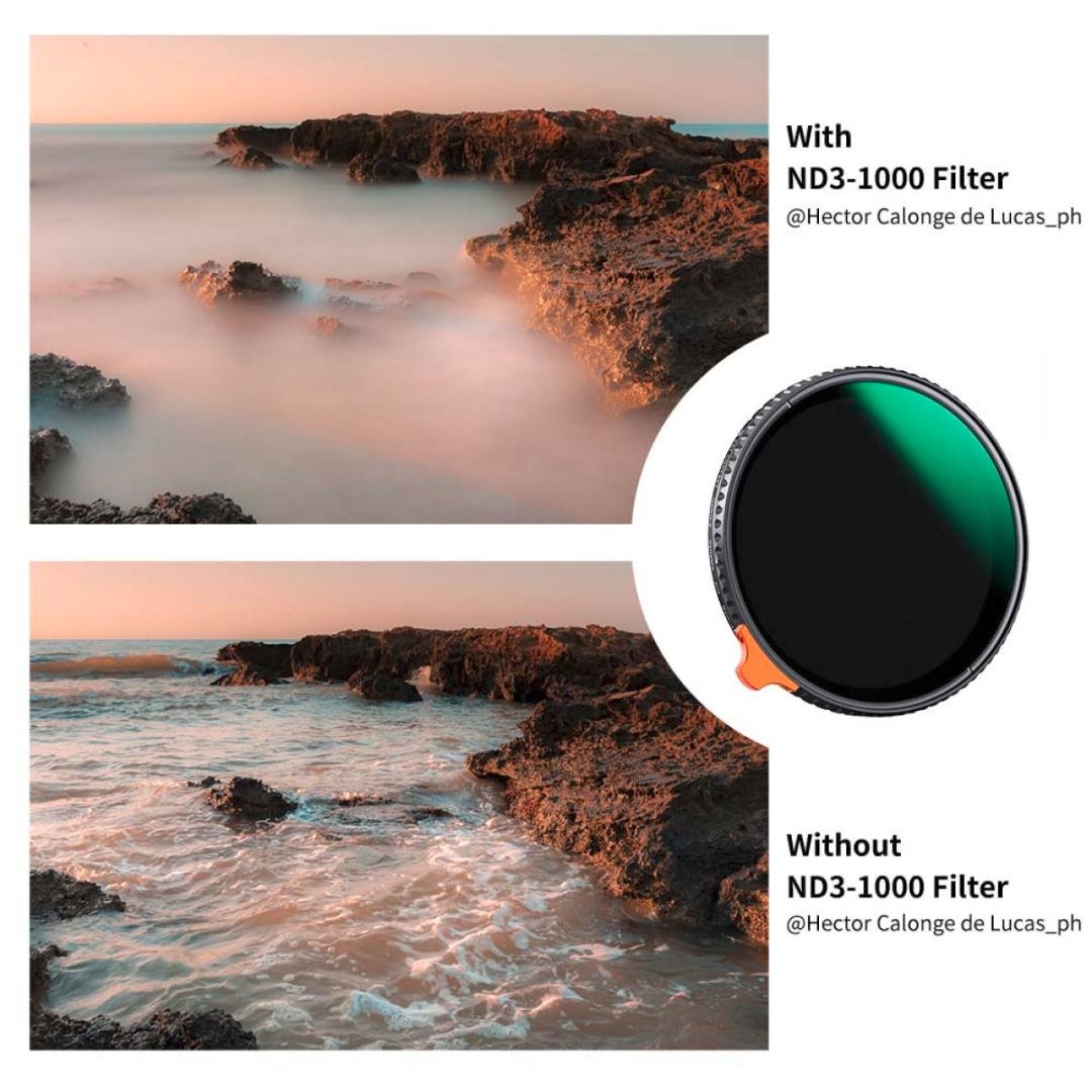 K&F Concept 58mm Variable ND Filter ND3-ND1000 (1.5-10 Stops) Ultra-thin HD Nano-X Series KF01.2007 - 7